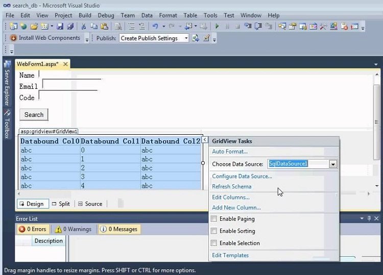 How to add Search Filter in the Column Header of Gridview?